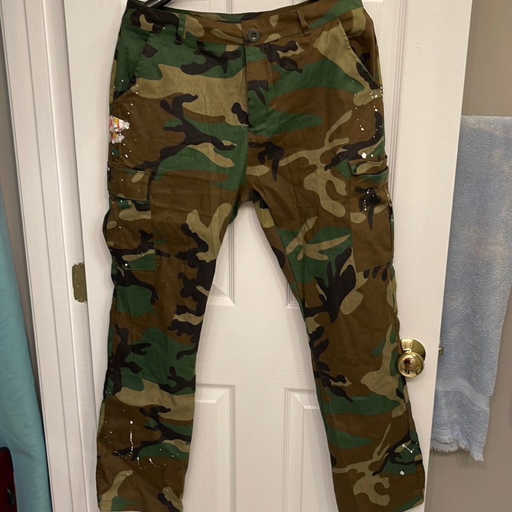 Camo boot cut pants
